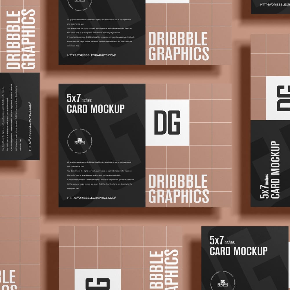 Free 5x7inches Card Mockup PSD