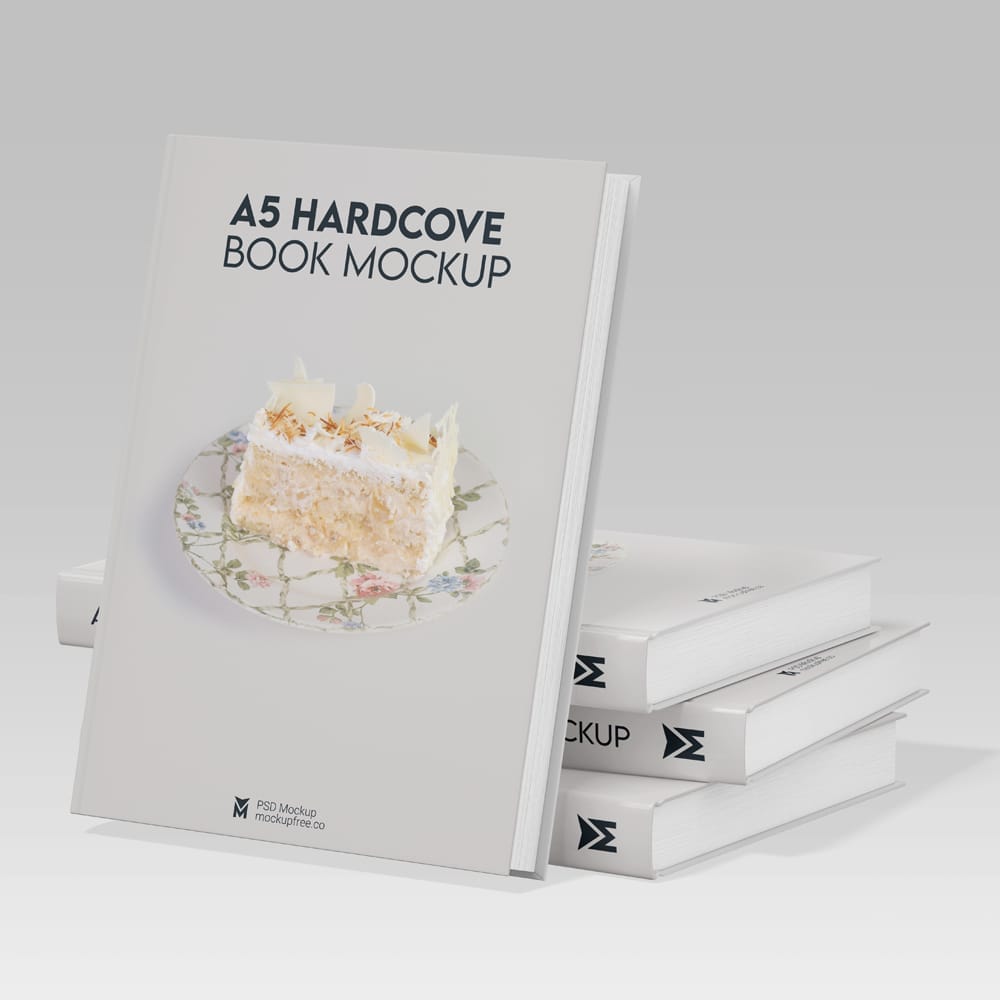 Free A5 Hardcover Book Mockup PSD