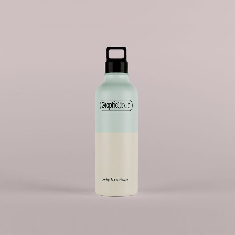 Free Aluminium Bottle Mockup PSD