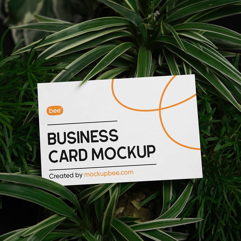Free Business Card in Grass Mockup PSD