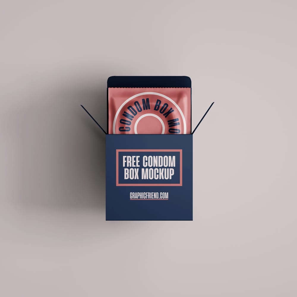 Free Condom Box Mockup PSD