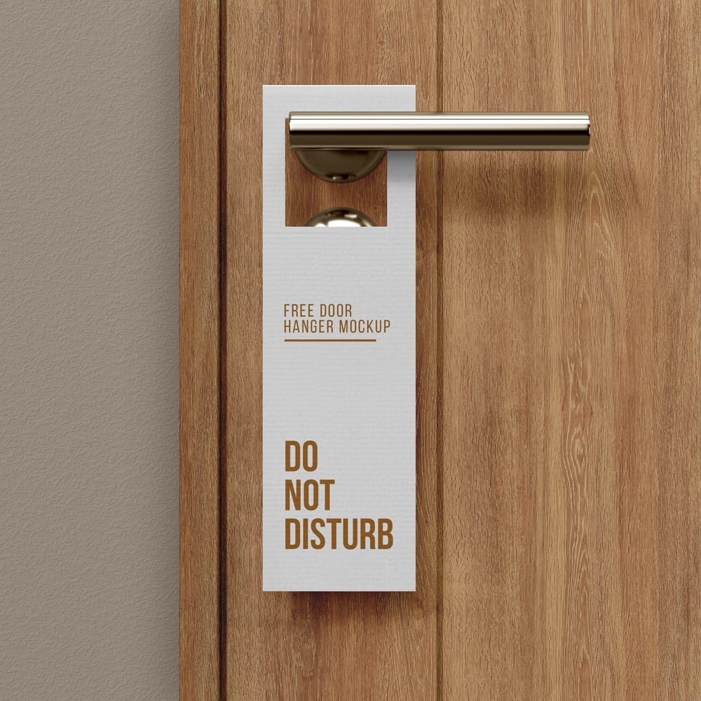 Free Door Hanger Mockup Template PSD