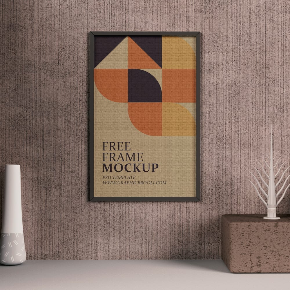 Free Front View Frame Mockup PSD