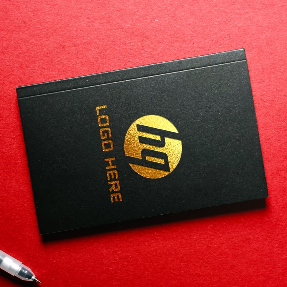 Free Gold Foil Logo Mockup on Black Book