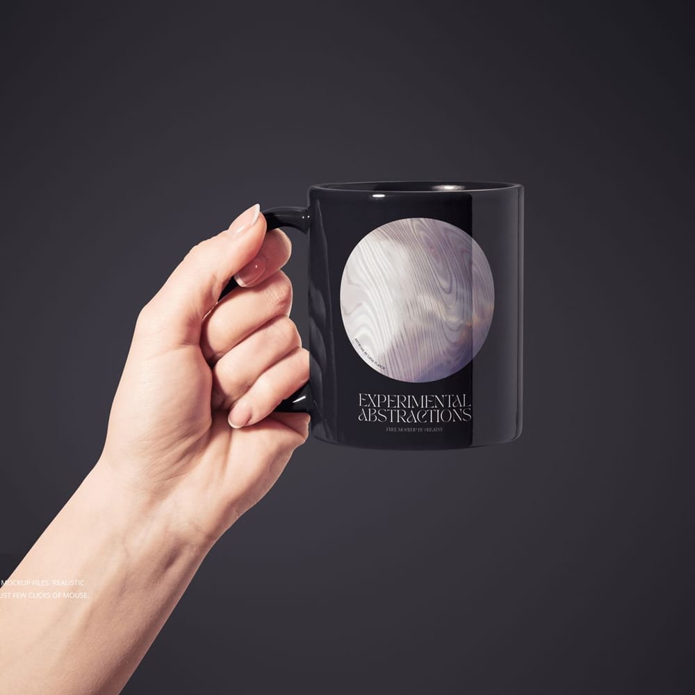 Free Handheld Custom Mug Mockup PSD