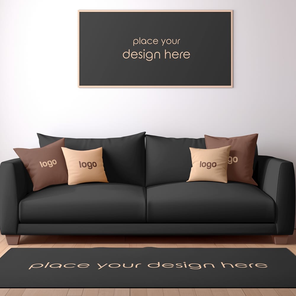 Free Interior Frame Poster Mockup PSD