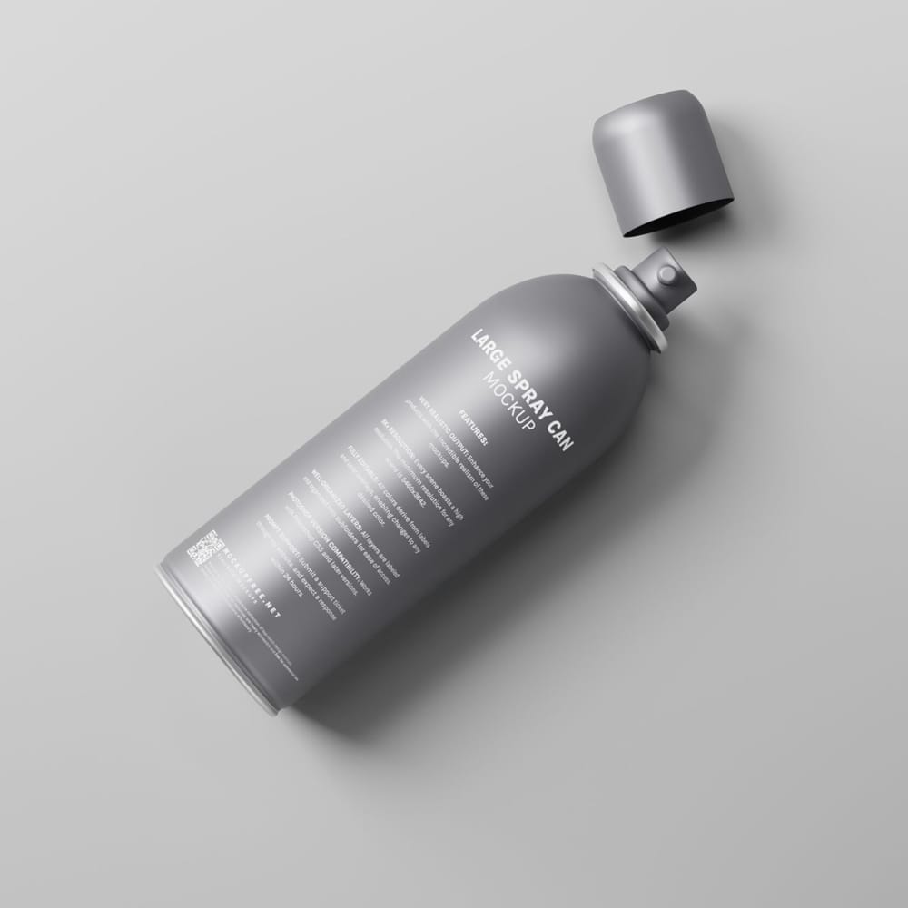 Free Large Cosmetic Spray Can Mockups PSD