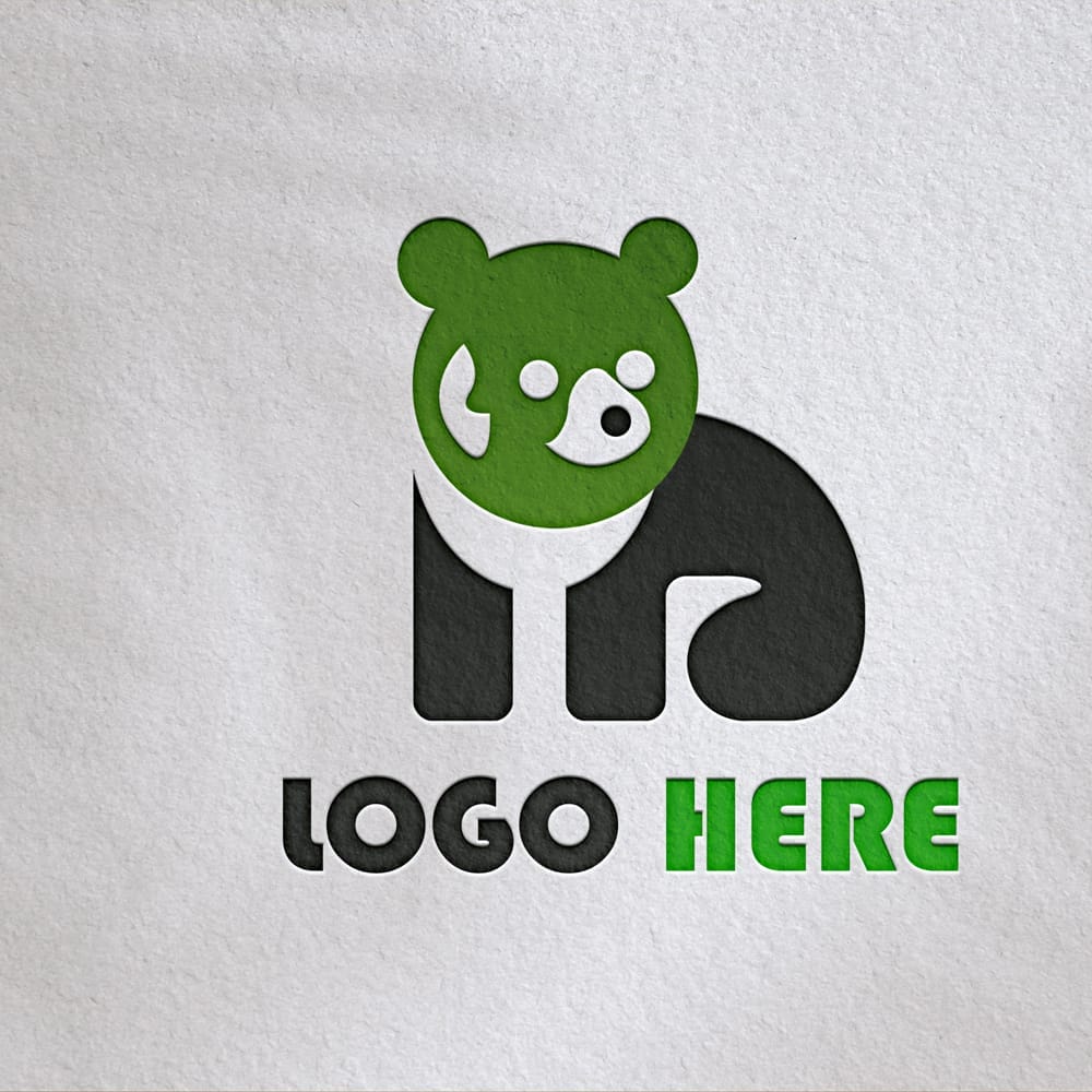 Free Modern Debossed Paper Logo Mockup PSD