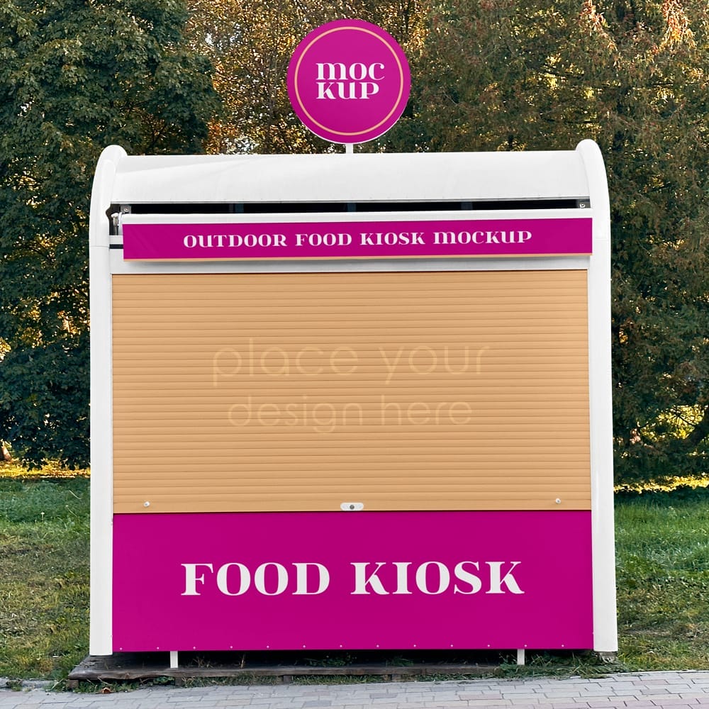 Free Outdoor Food Kiosk Mockup PSD