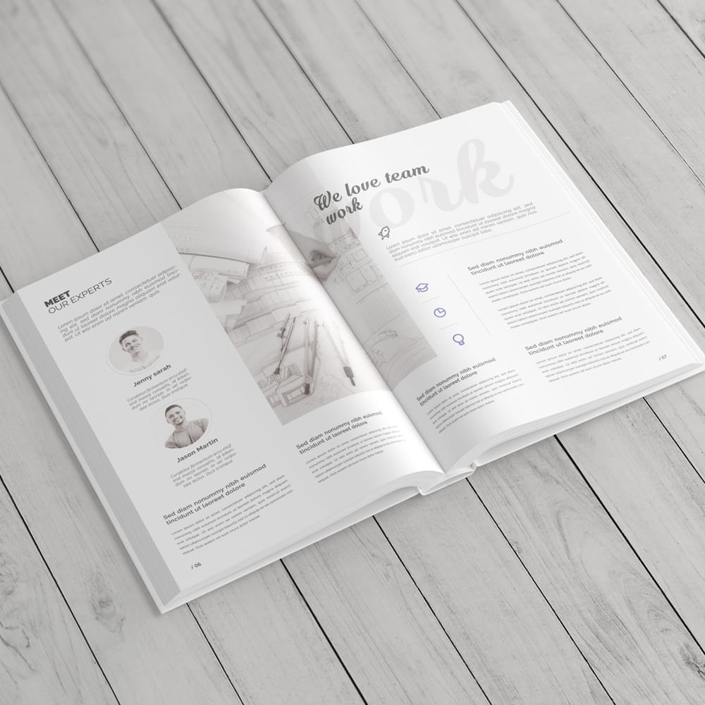 Free Portrait Book Mockup with Hardcover