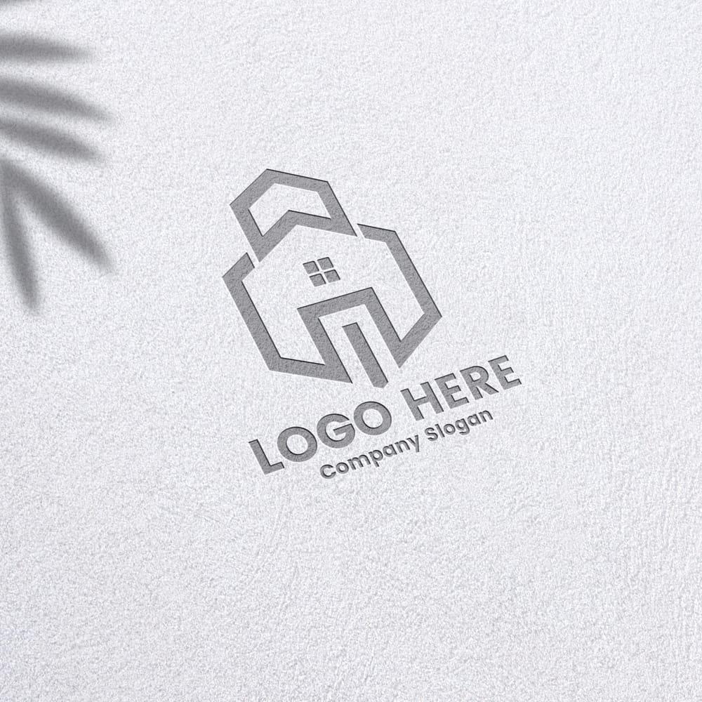 Free Realistic Debossed Paper Logo Mockup PSD