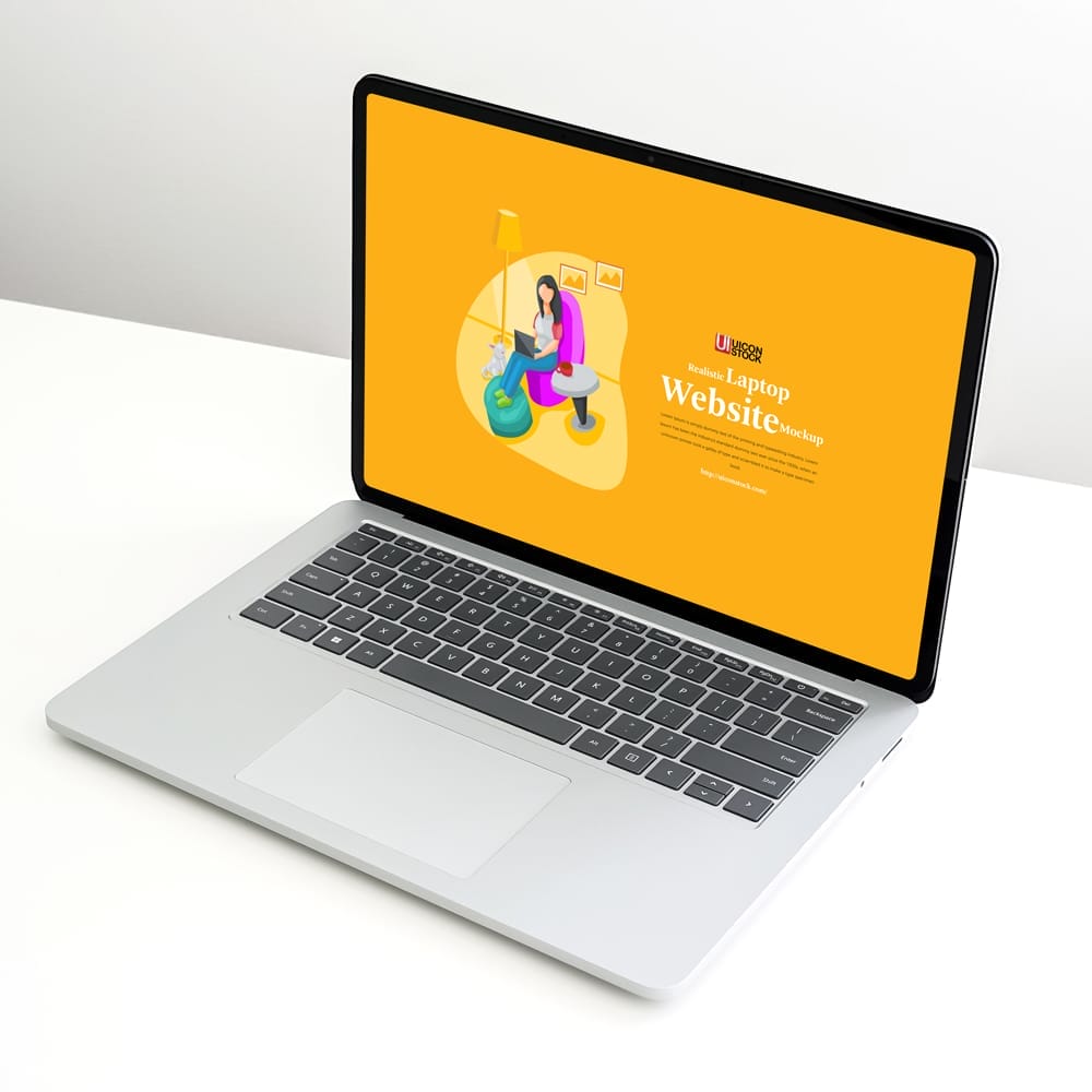 Free Realistic Laptop Website Mockup PSD