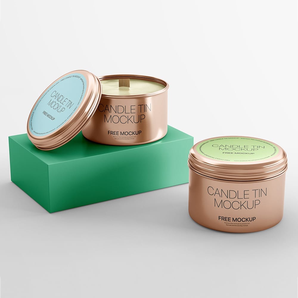 Free Round Candle Tin Mockup PSD