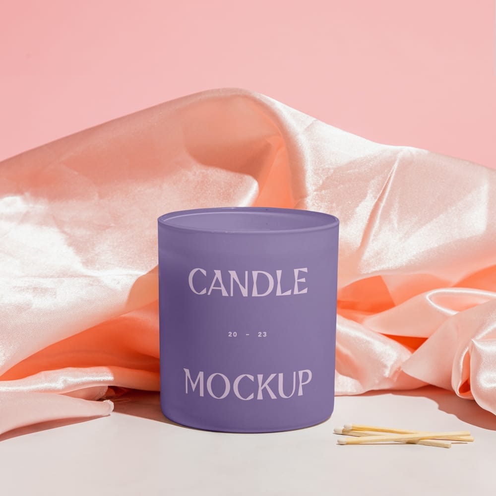 Free Small Candle Mockup PSD