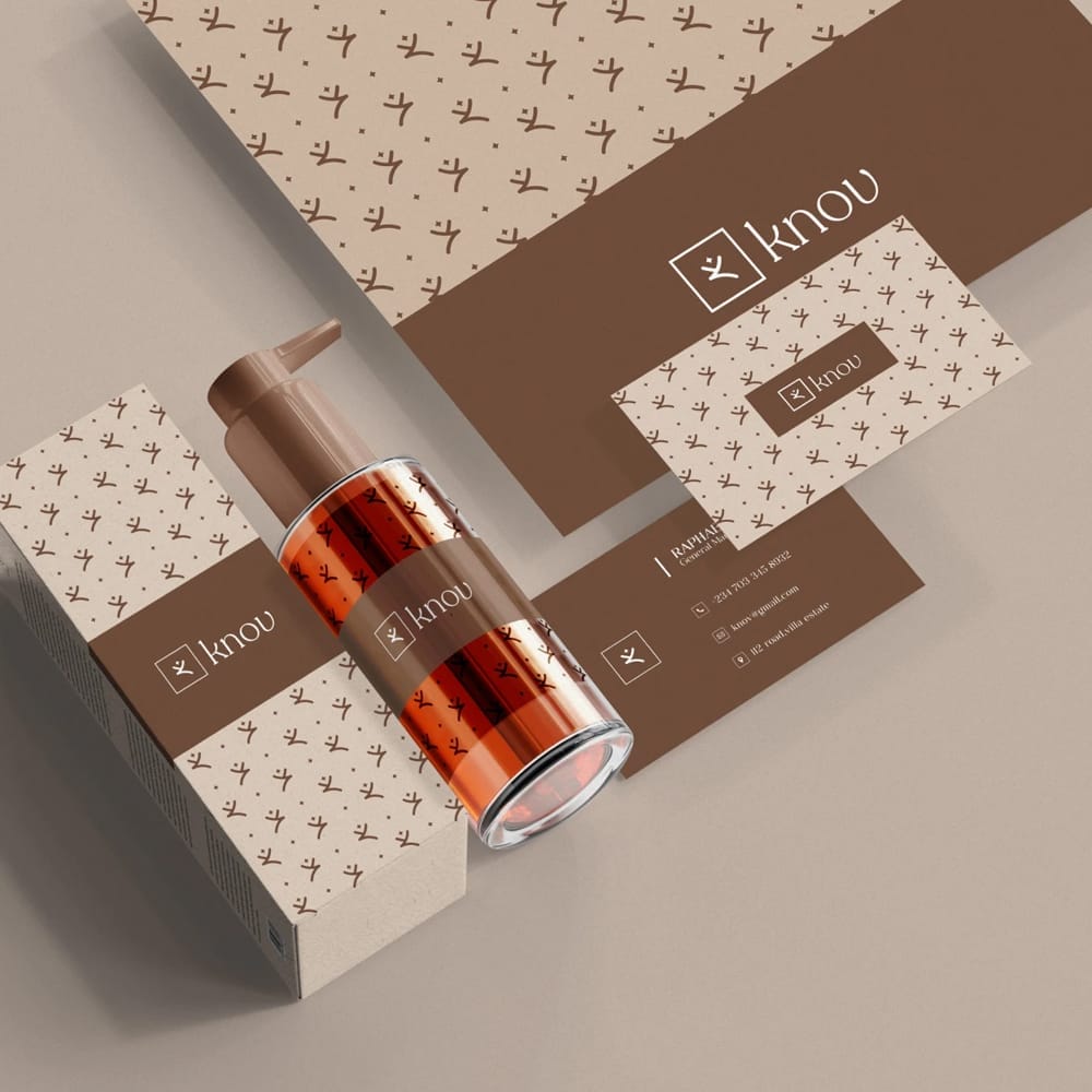 Free Spray Bottle Box and Business Card Mockup PSD