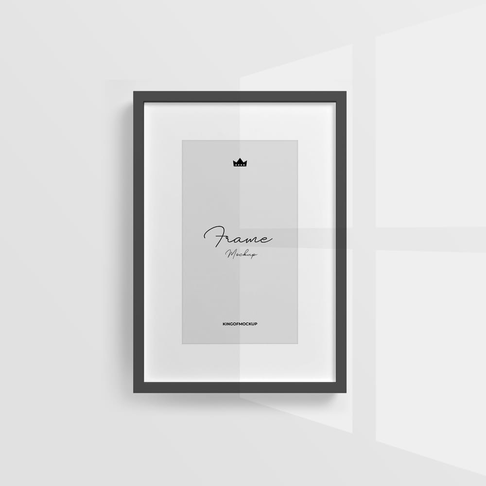 Free Square Frame Mockup Wall PSD