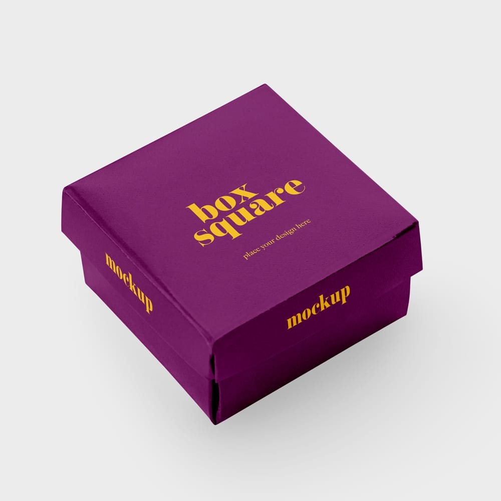 Free Square Paper Box Mockup PSD