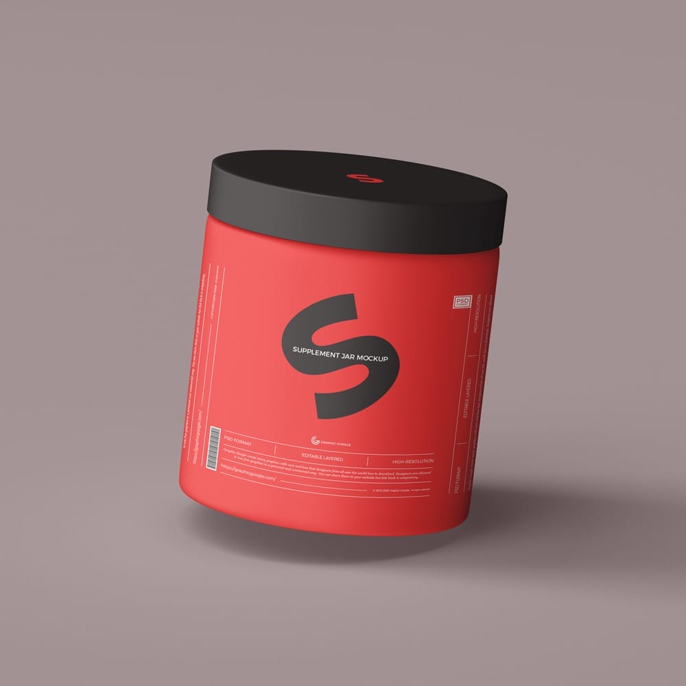 Free Supplement Jar Mockup PSD