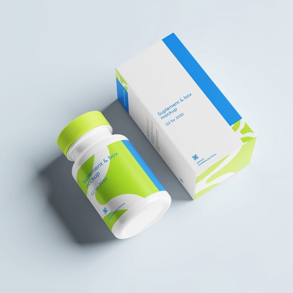 Free Supplement and Box Mockup PSD