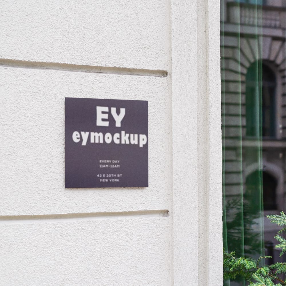 Free Wall Sign Board Mockup PSD