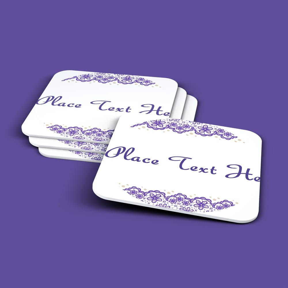 Free Water Premium Coaster Label Mockup PSD