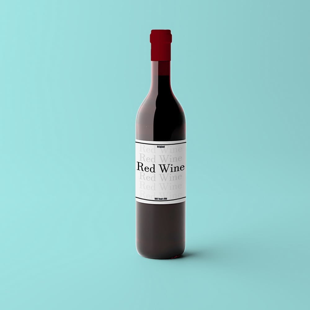Free Wine Bottle Label Mockup Template PSD