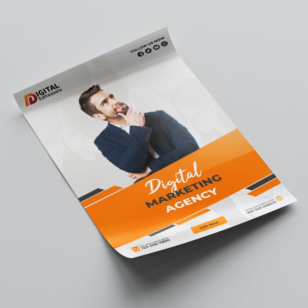 Freelance Digital Marketing Flyer Mockup PSD