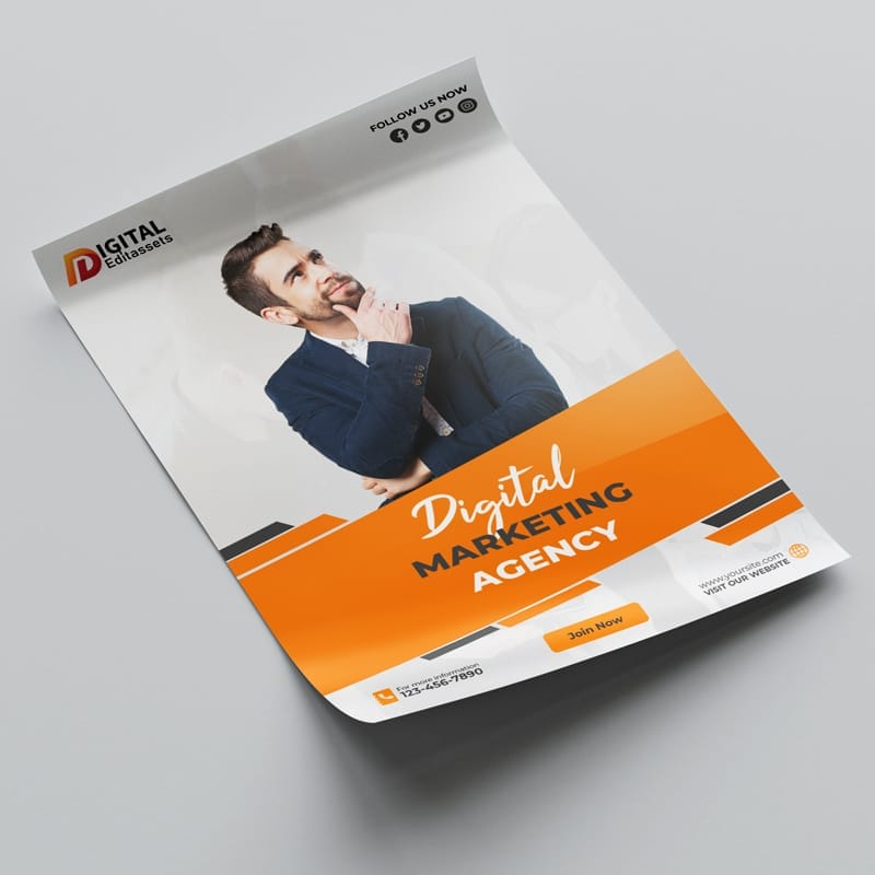 Freelance Digital Marketing Flyer Mockup