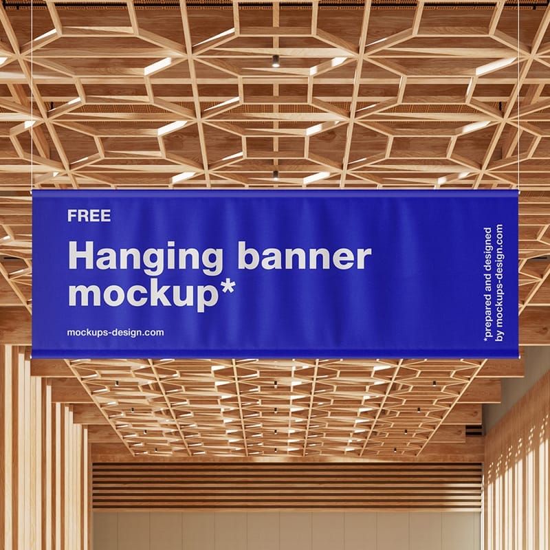 Hanging Banner Mockup in the Expo Hall