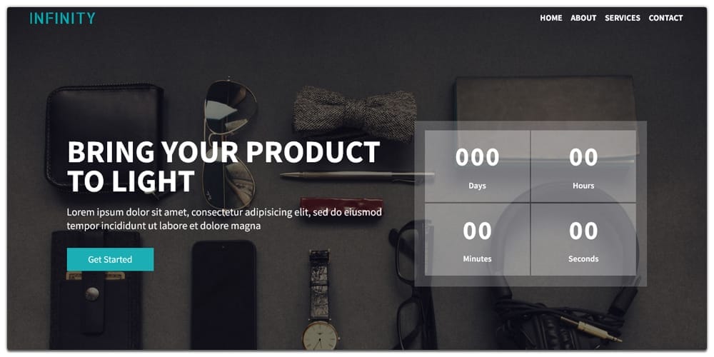 Infinity Bootstrap Coming Soon Template