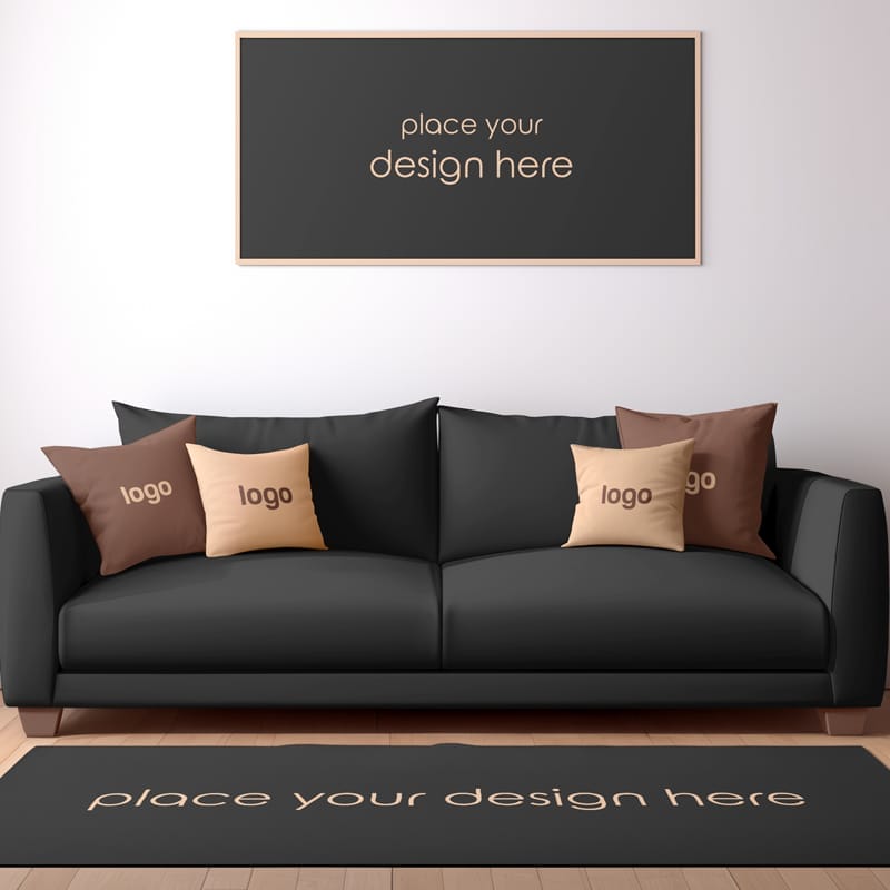 Interior Frame Poster Mockup PSD