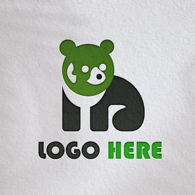 Modern Debossed Paper Logo Mockup PSD