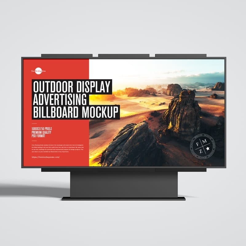 Outdoor Display Advertising Billboard Mockup