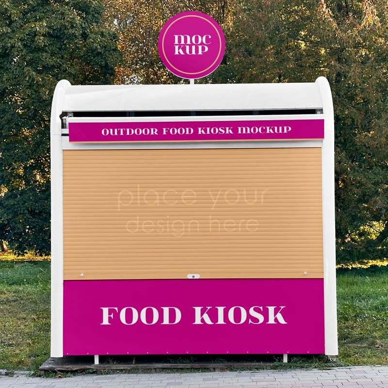 Outdoor Food Kiosk Mockup PSD