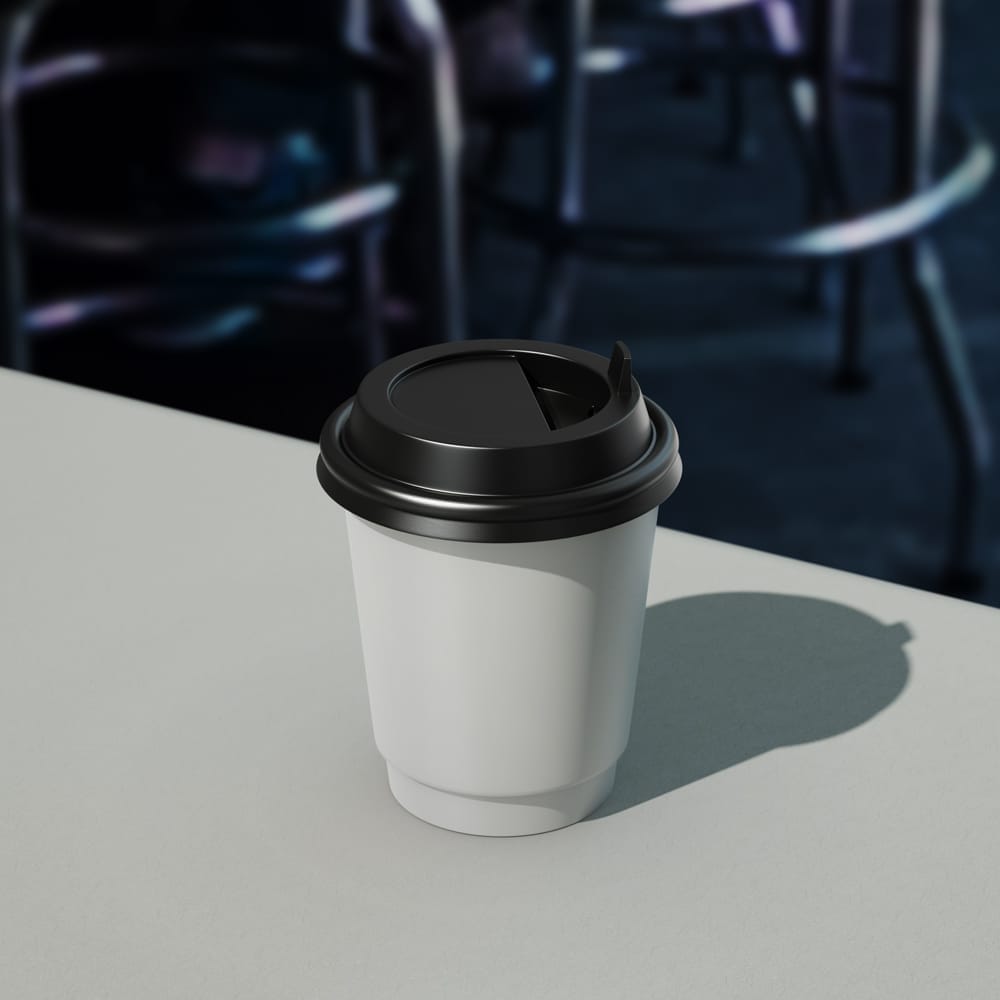 Paper Cup 8oz 250ml Mockup PSD