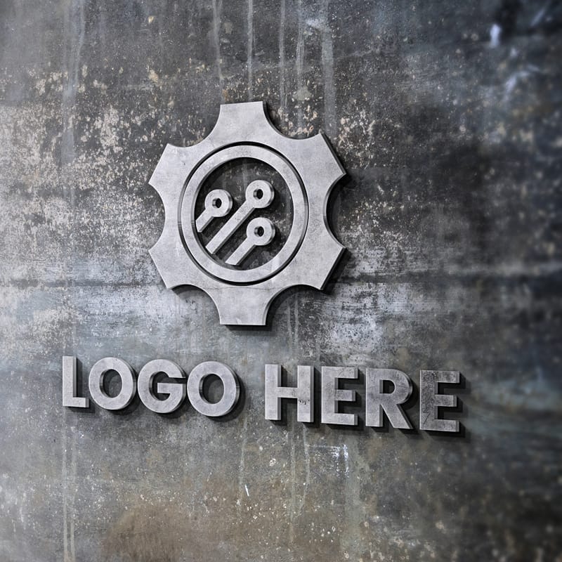 Photorealistic 3D Logo and Sign Mockup PSD