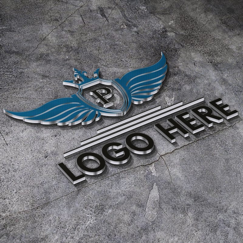 Plastic Pattern 3D Logo Mockup PSD