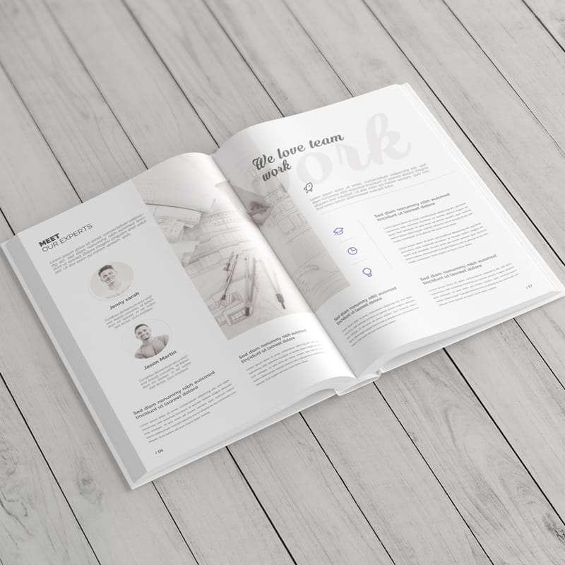 Portrait Book Mockup with Hardcover