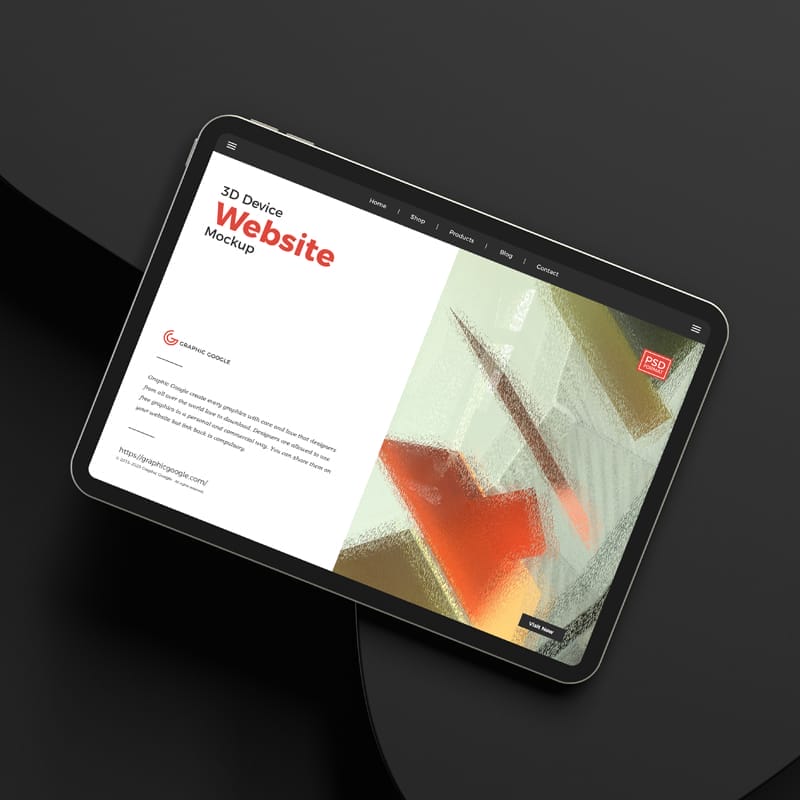 Premium Black 3D Device Website Mockup PSD