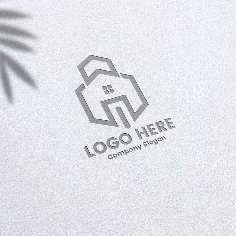 Realistic Debossed Paper Logo Mockup PSD