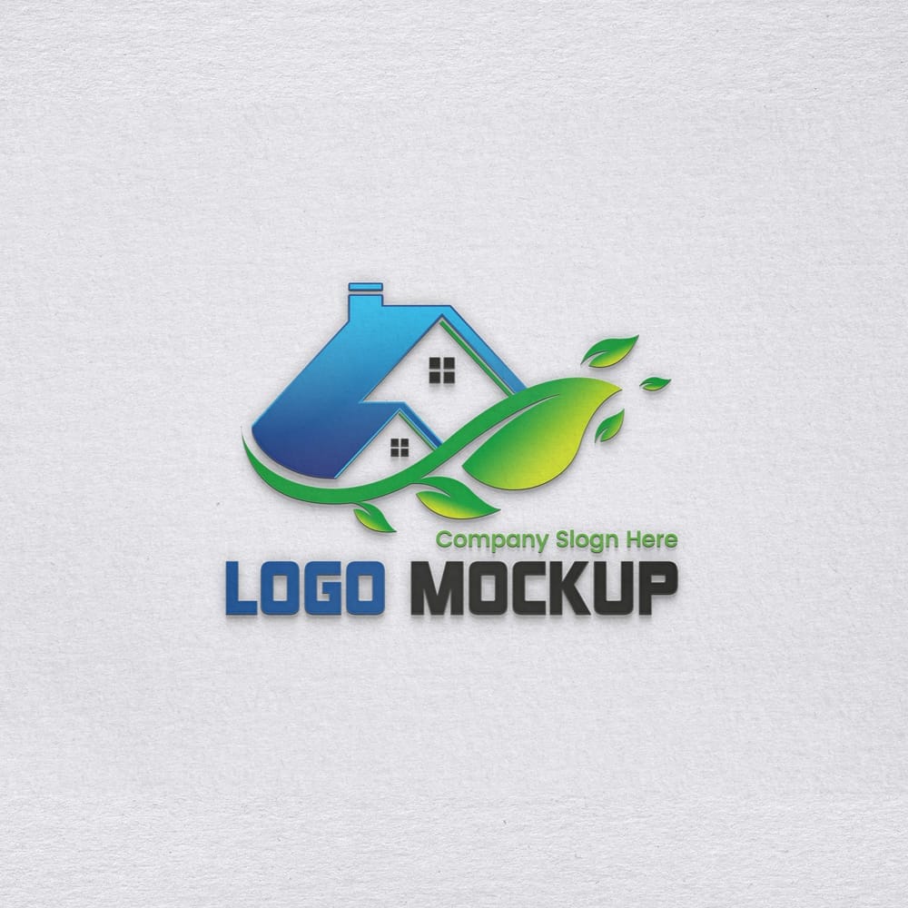 Realistic Paper Texture Logo Mockup PSD