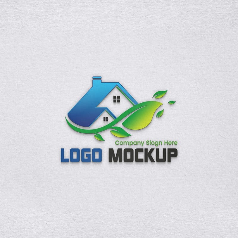 Realistic Paper Texture Logo Mockup