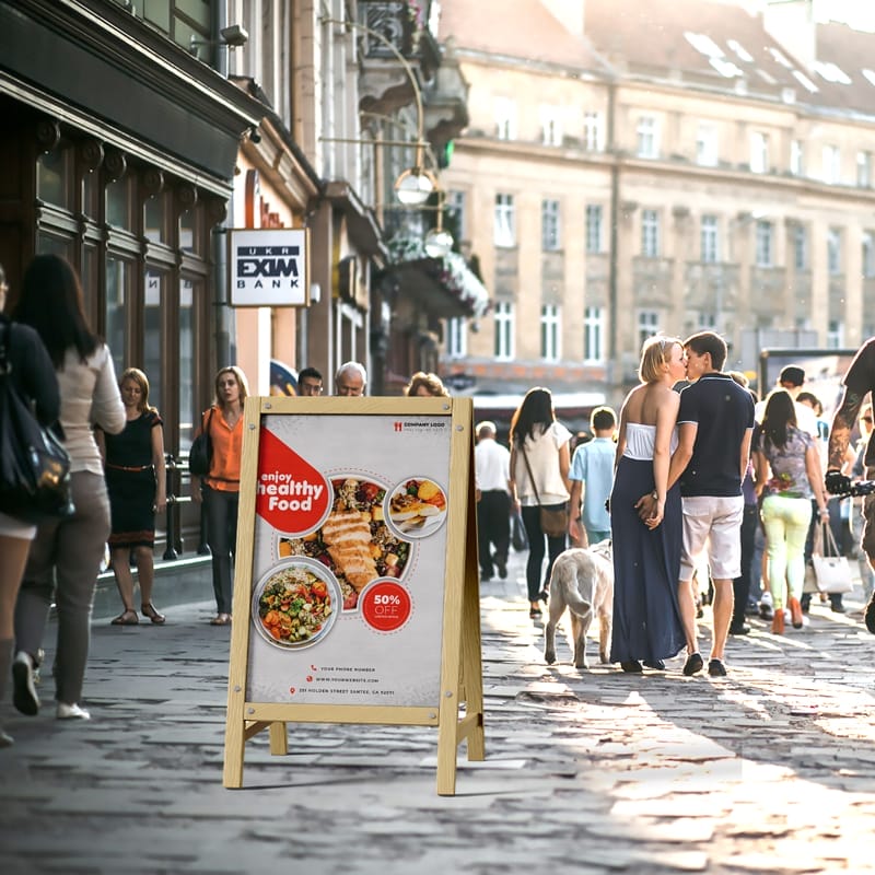 Sandwich Banner Stand Mockup Template PSD