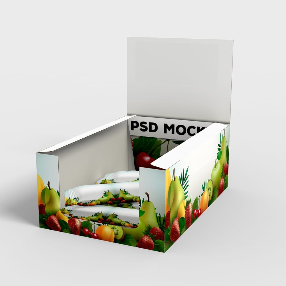 Shelf Box Packaging Mockup PSD