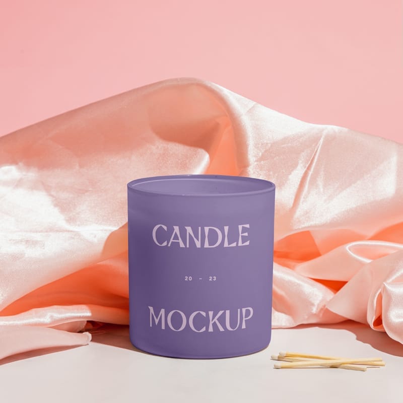 Small Candle Mockup PSD