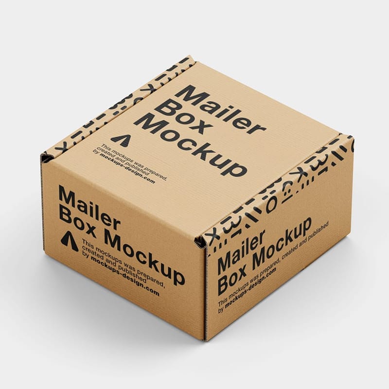 Free Small Mailer Box Mockup PSD