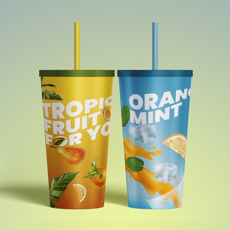 Soft Drink Cups Mockup PSD