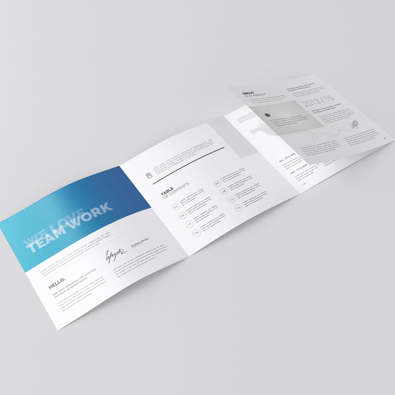 Square 4-Fold Brochure Mockup PSD