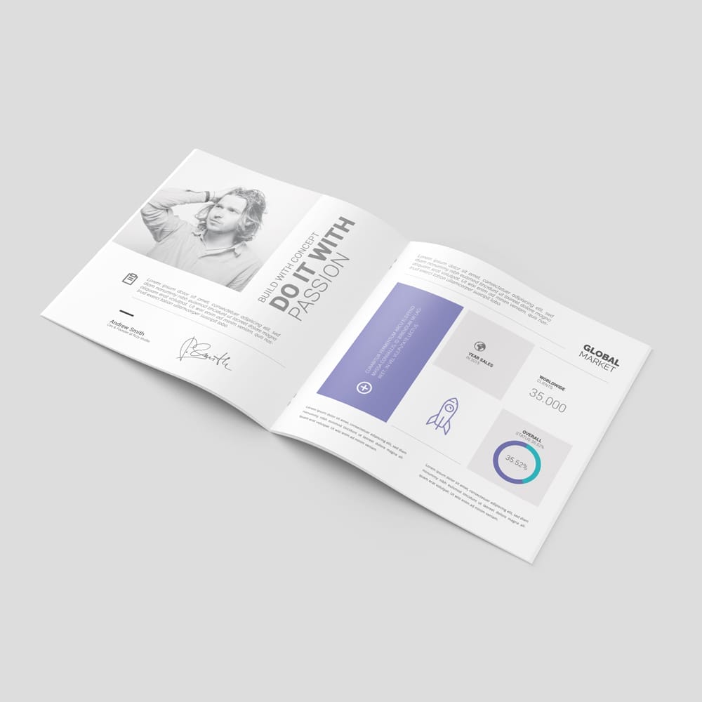 Square Brochure Catalog Magazine Mockup PSD