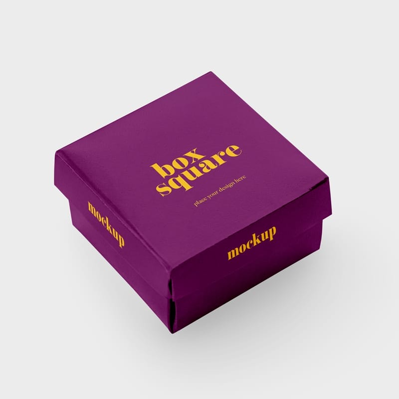 Square Paper Box Mockup PSD